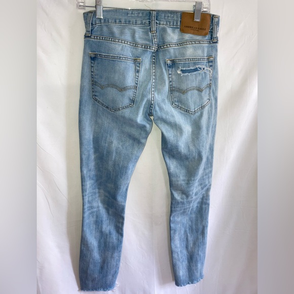 AMERICAN EAGLE OUTFITTERS SKINNY DENIM FLEX DISTRESSED JEANS - Picture 2 of 3